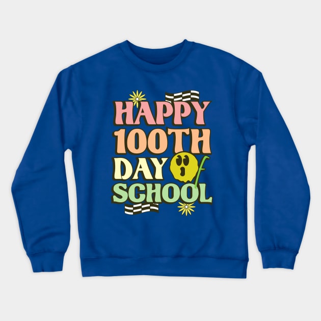 Happy 100th Day of School // Colorful Crewneck Sweatshirt by Mandegraph